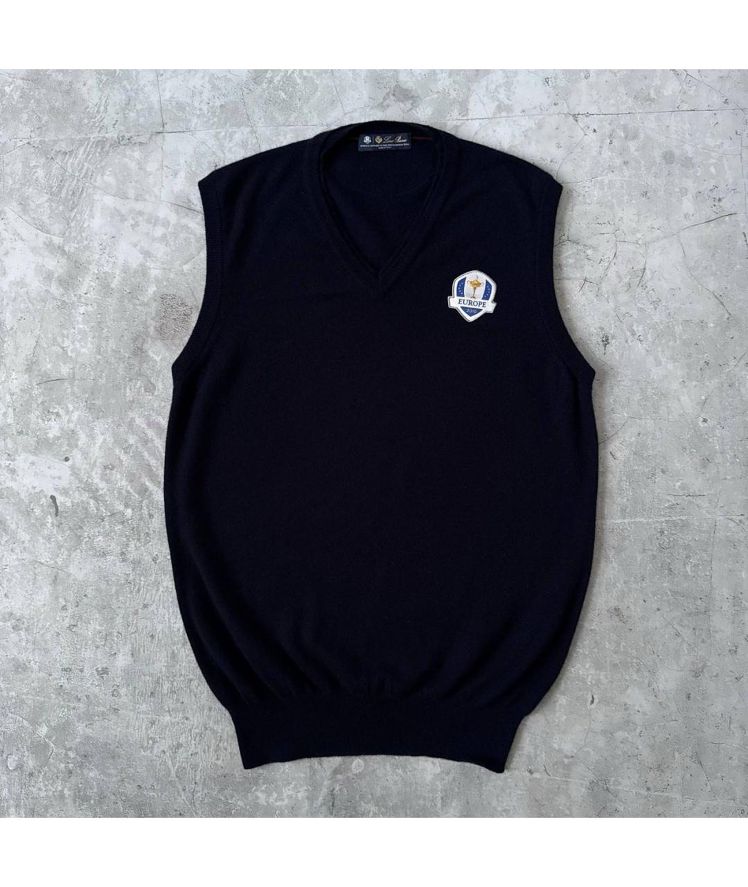 LORO PIANA Темно-синяя кашемировая жилетка, фото 9