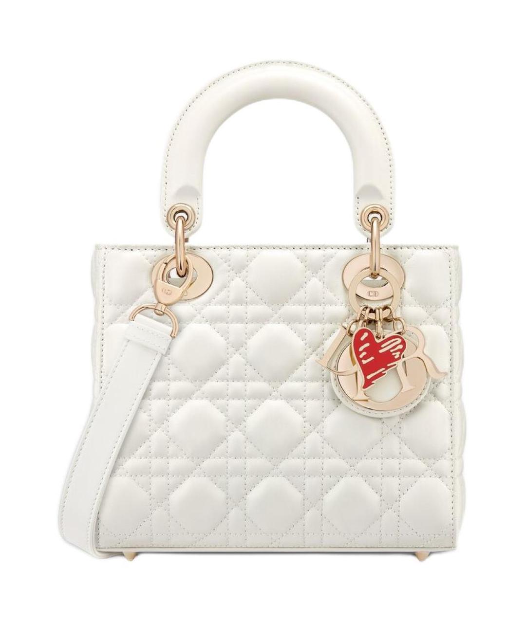 CHRISTIAN DIOR Белая кожаная сумка через плечо, фото 1