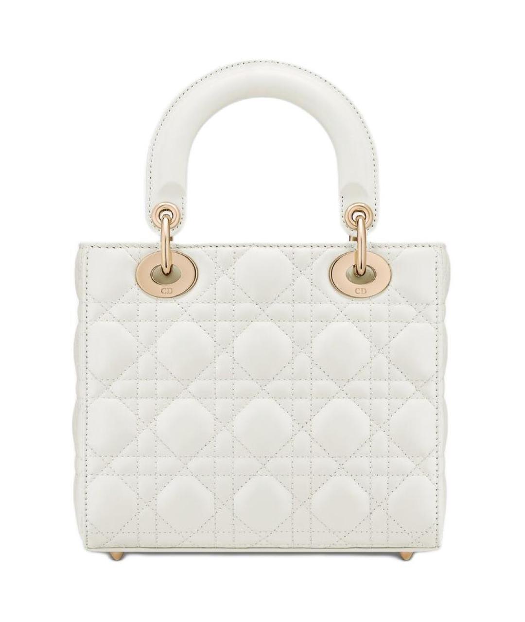 CHRISTIAN DIOR Белая кожаная сумка через плечо, фото 3