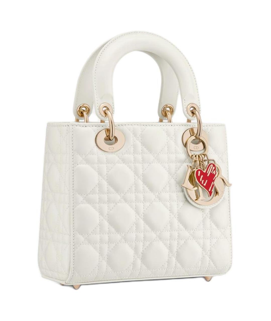 CHRISTIAN DIOR Белая кожаная сумка через плечо, фото 2