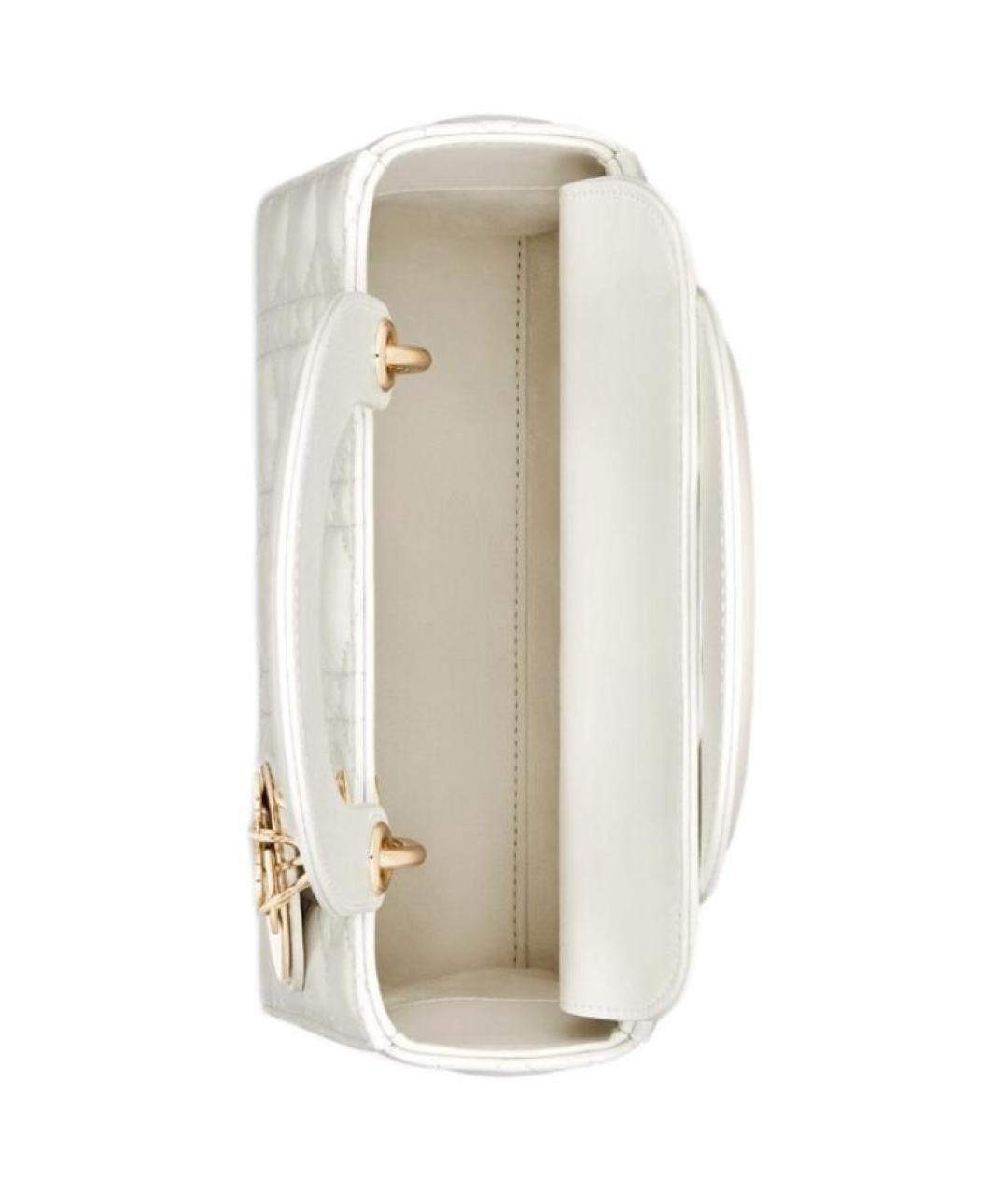 CHRISTIAN DIOR Белая кожаная сумка через плечо, фото 4