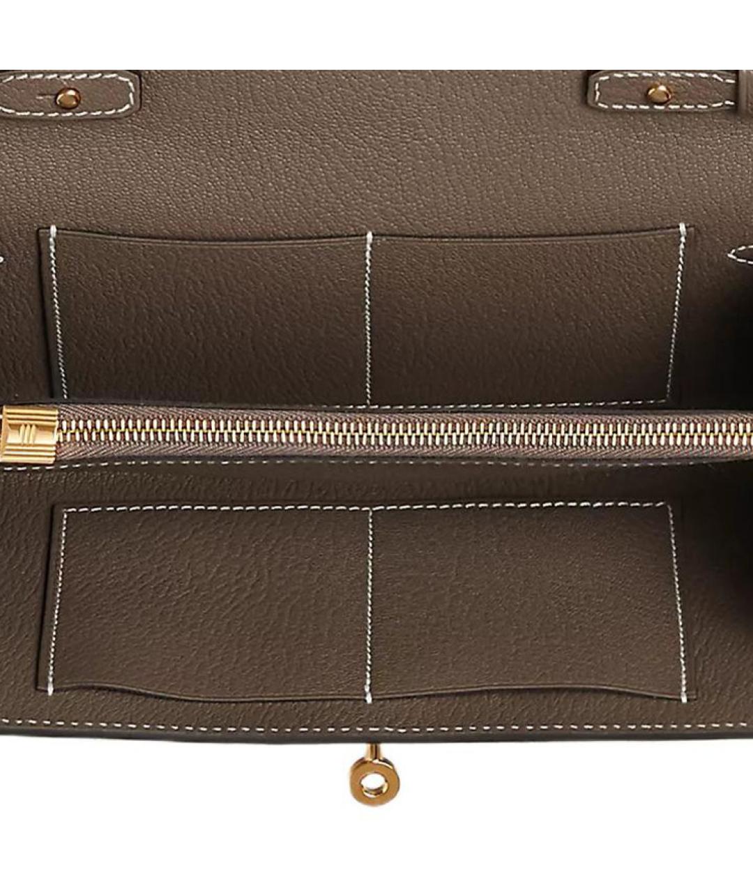 HERMES Коричневая кожаная сумка через плечо, фото 4