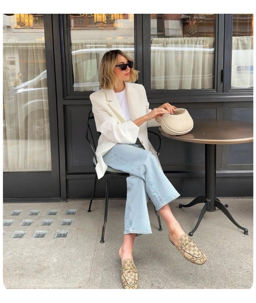 GUCCI Бежевые текстильные сабо, фото 7