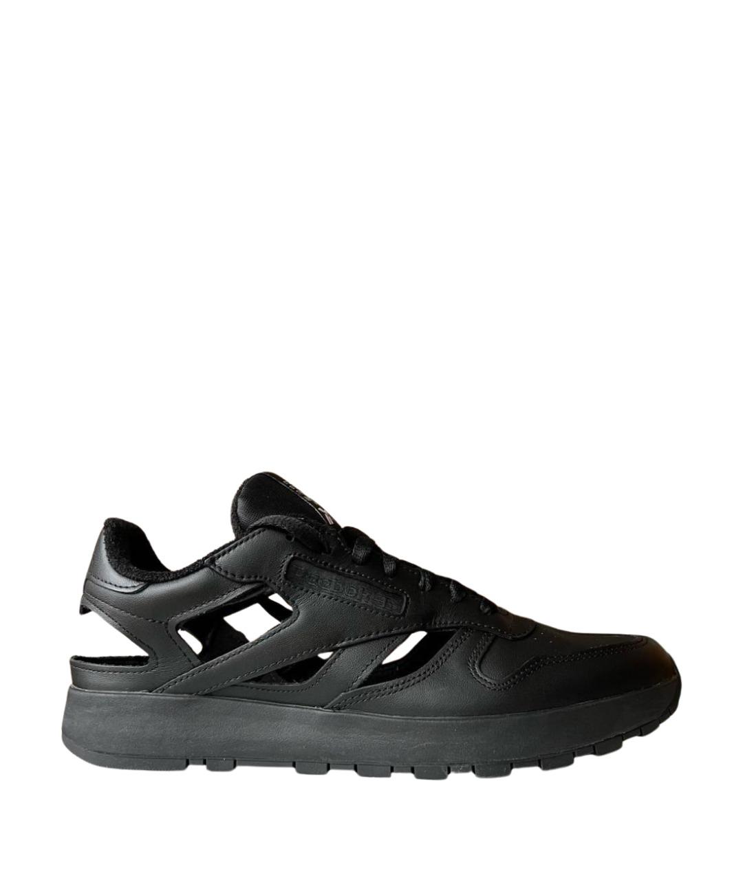 MAISON MARGIELA Черные кожаные кроссовки, фото 1