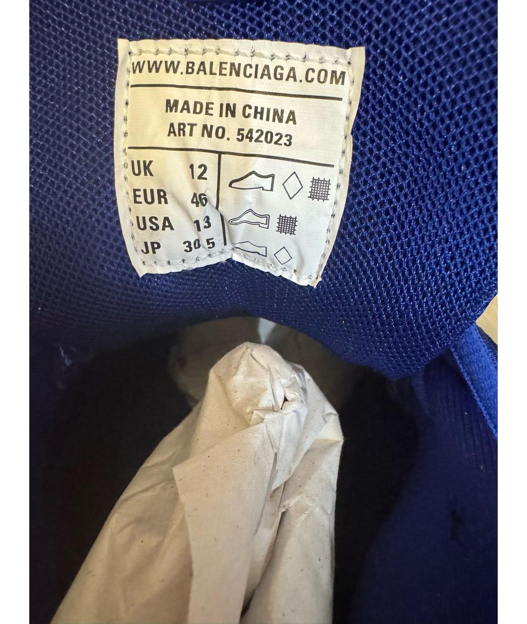 BALENCIAGA Синие низкие кроссовки / кеды, фото 5