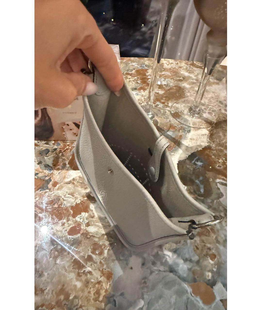 HERMES Голубая кожаная сумка через плечо, фото 4