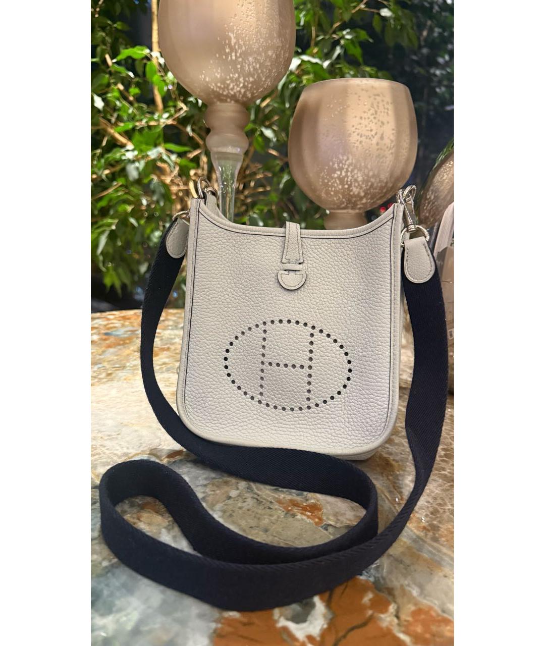 HERMES Голубая кожаная сумка через плечо, фото 5