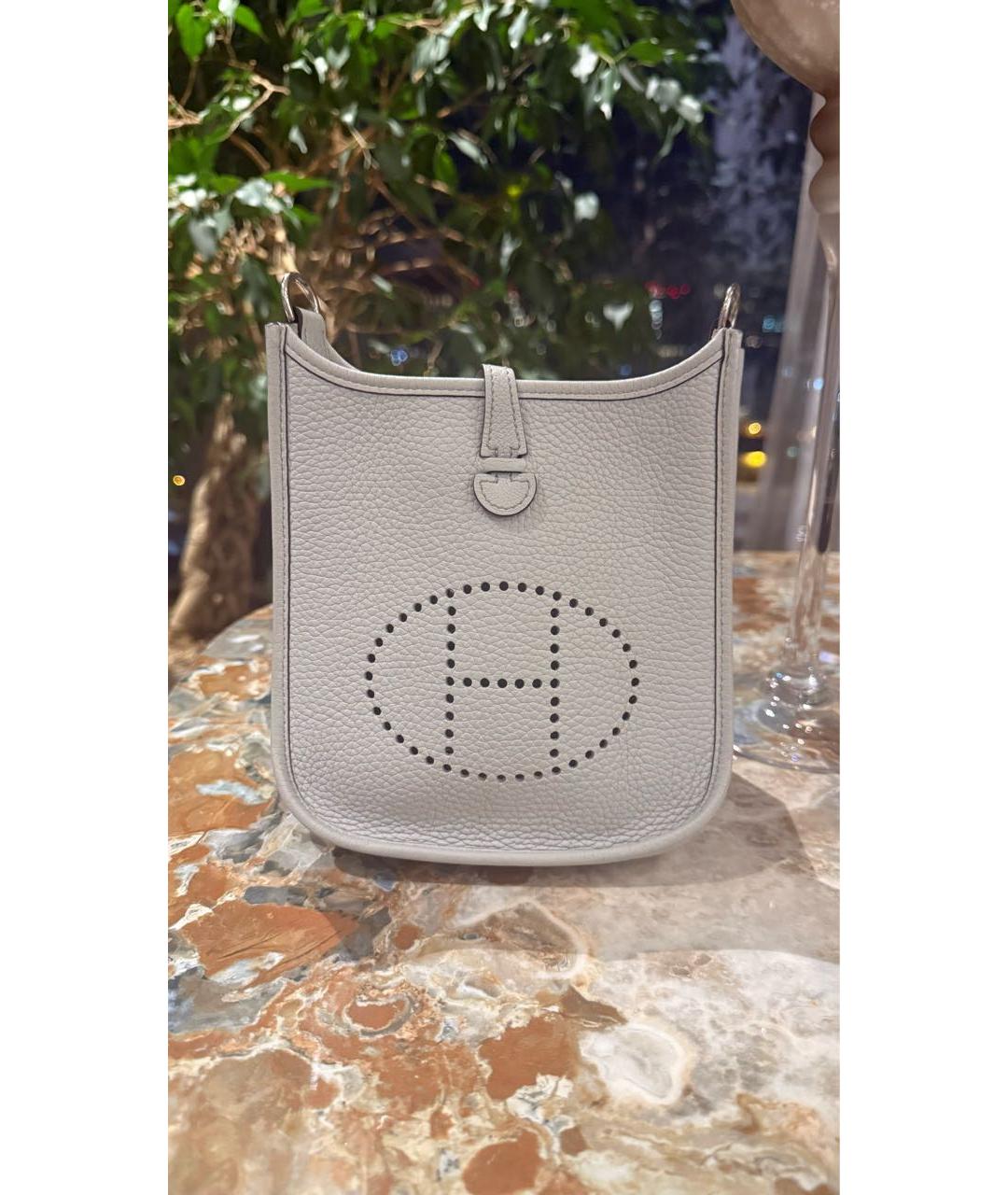 HERMES Голубая кожаная сумка через плечо, фото 7