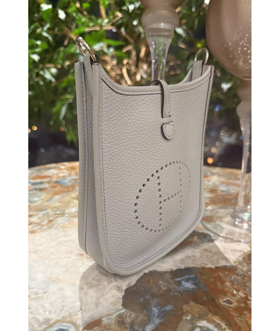 HERMES Голубая кожаная сумка через плечо, фото 2