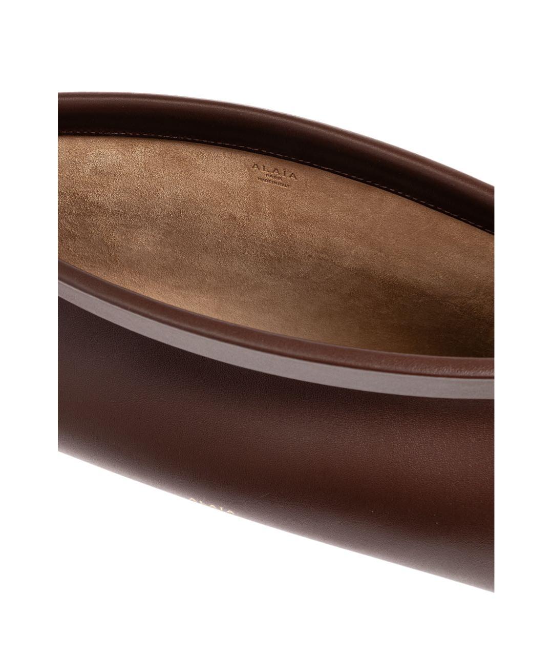 ALAIA Коричневая кожаная сумка через плечо, фото 6