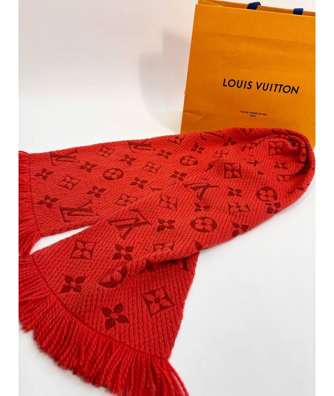 LOUIS VUITTON Красный шарф, фото 8