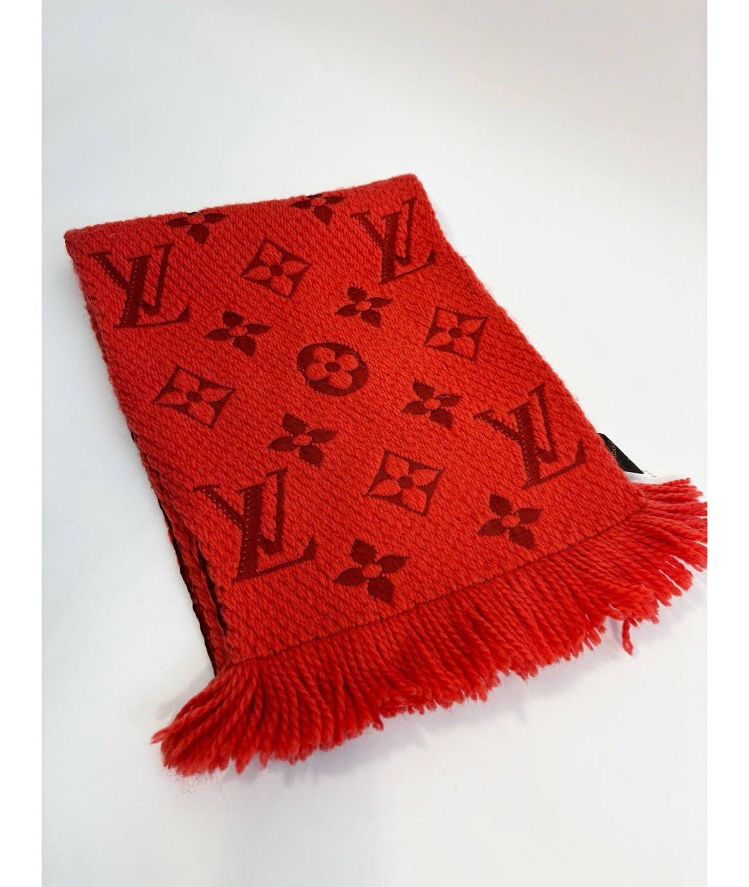 LOUIS VUITTON Красный шарф, фото 9