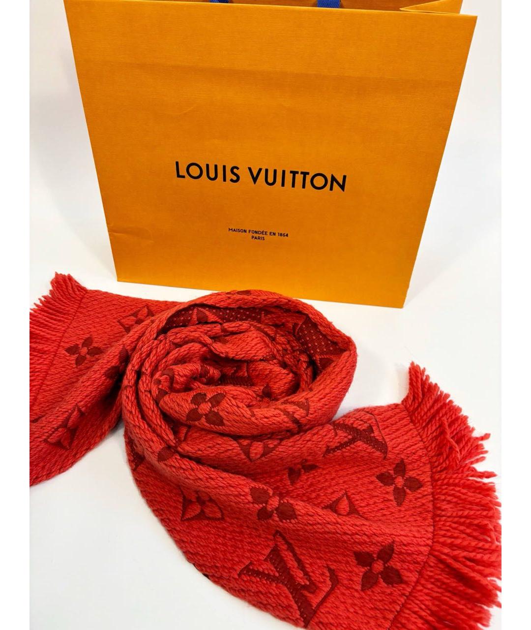 LOUIS VUITTON Красный шарф, фото 5