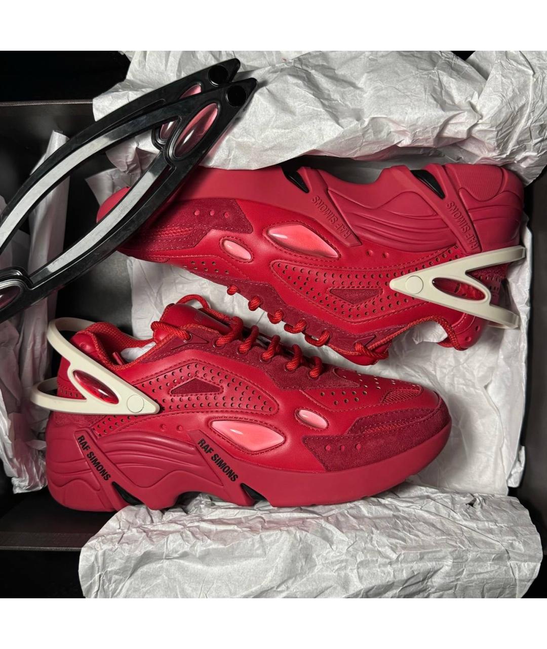 RAF SIMONS Красные текстильные кроссовки, фото 8