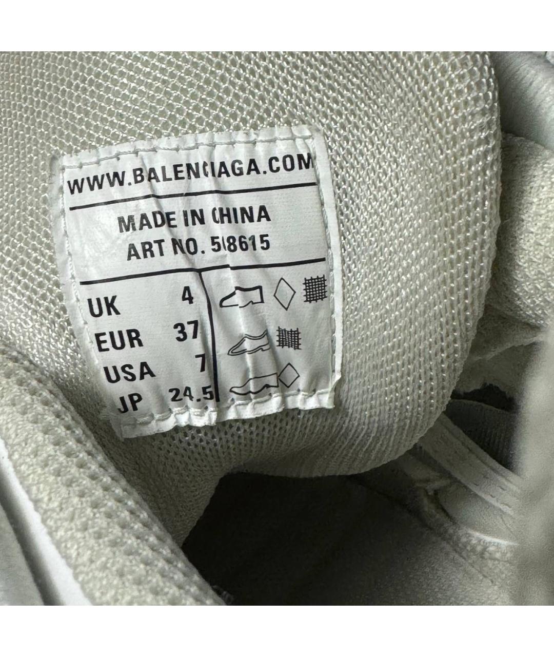 BALENCIAGA Белые текстильные низкие кроссовки / кеды, фото 6