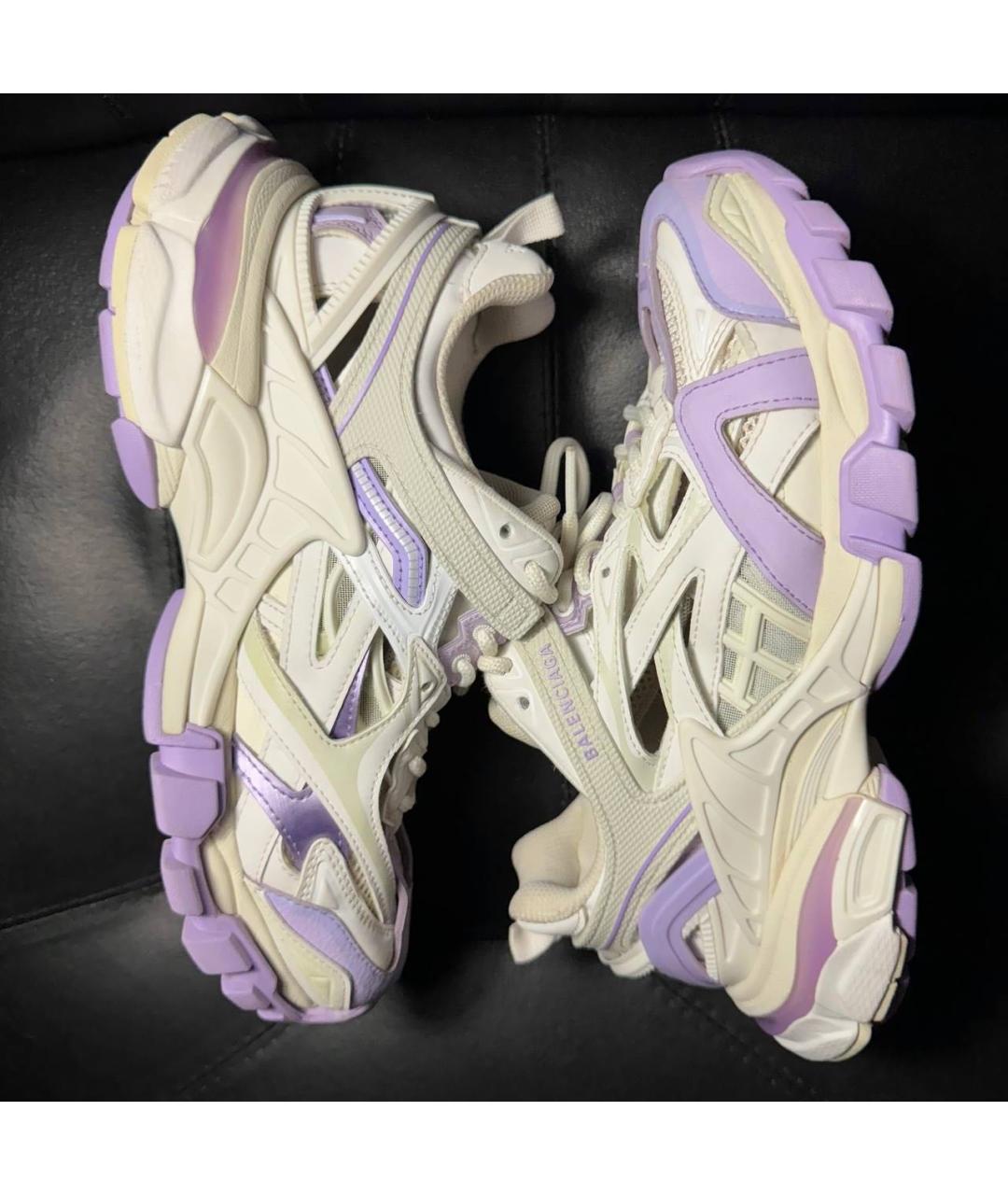 BALENCIAGA Белые текстильные низкие кроссовки / кеды, фото 5