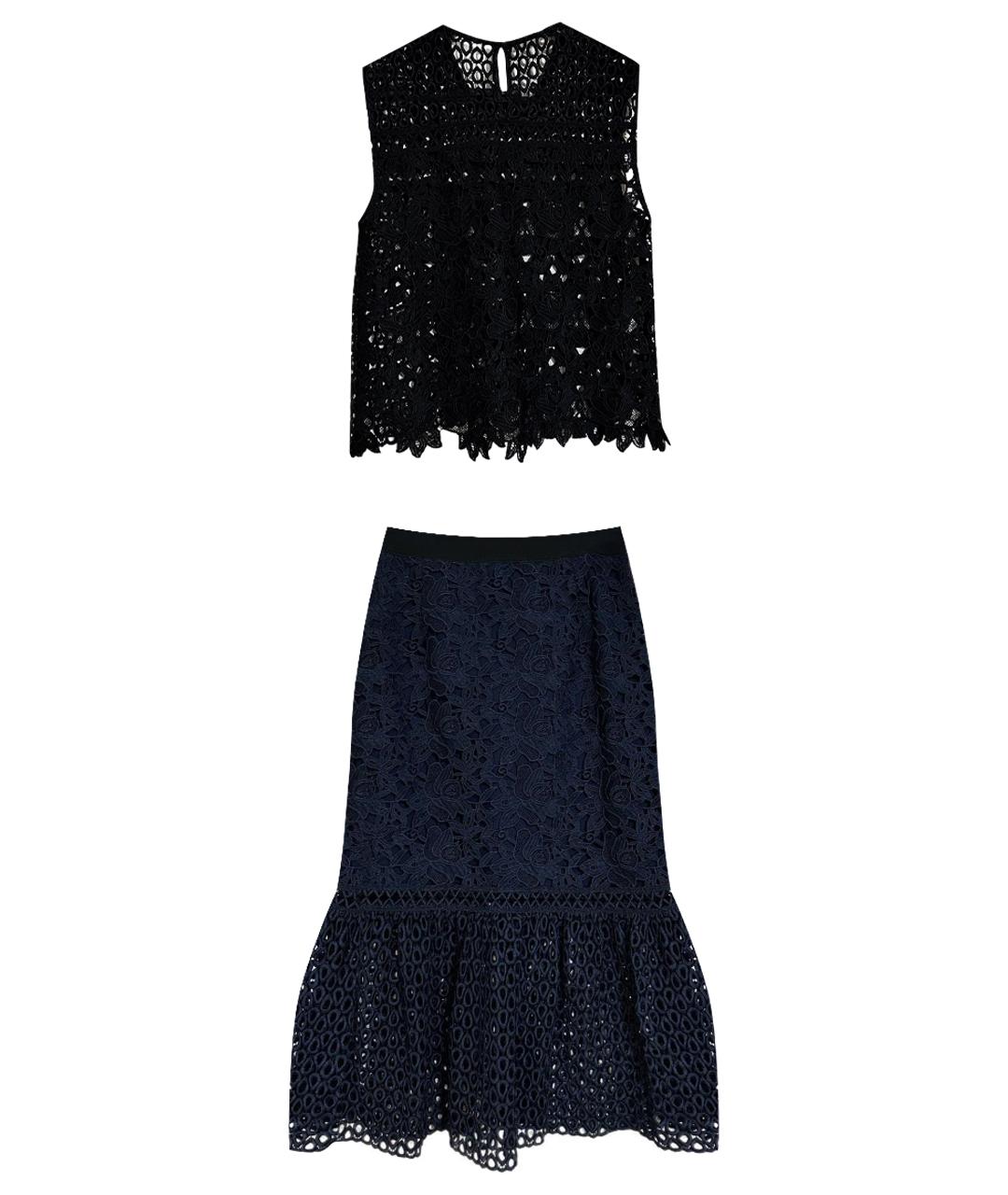 PINKO Темно-синий костюм с юбками, фото 1