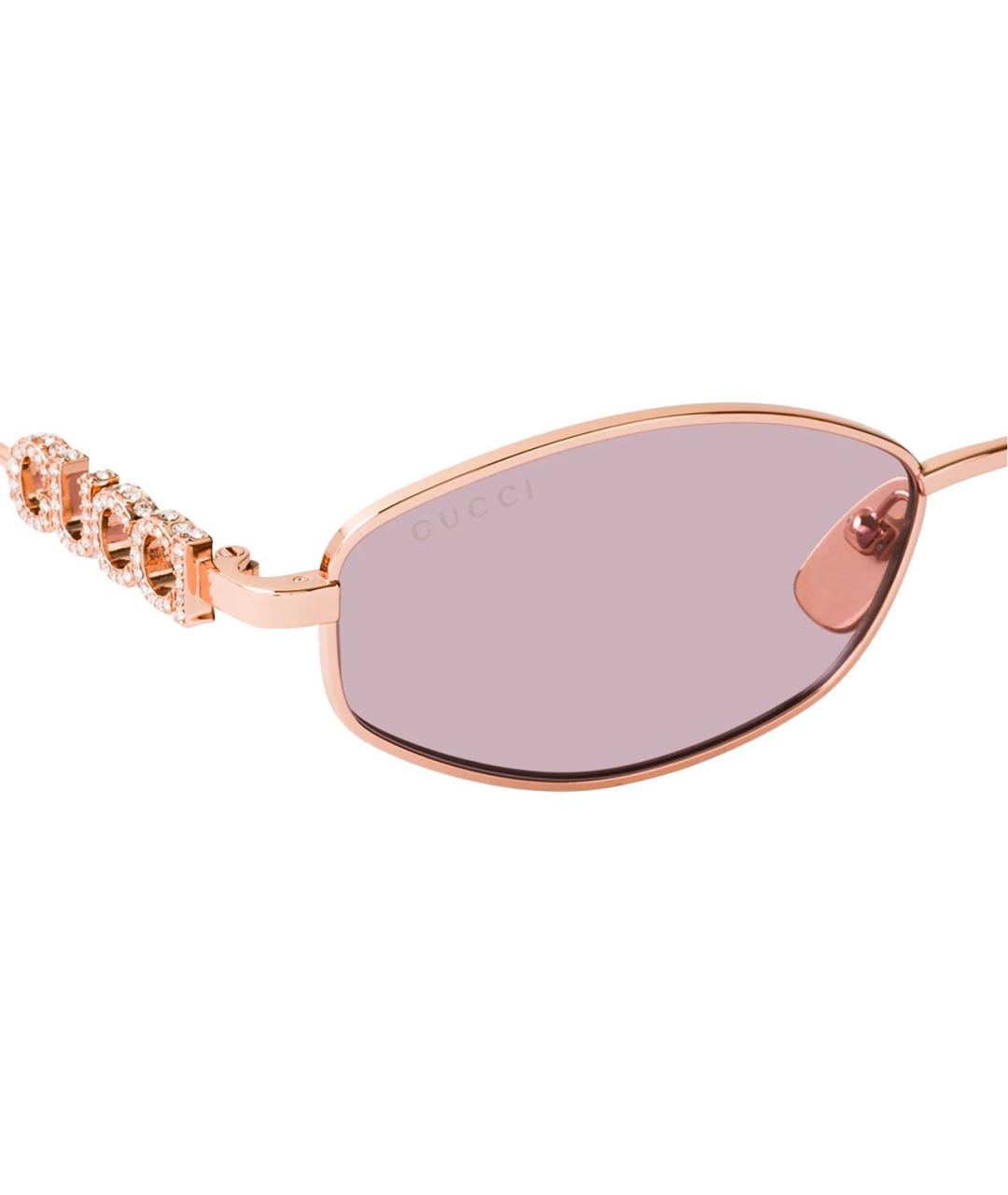 GUCCI Розовые металлические солнцезащитные очки, фото 3