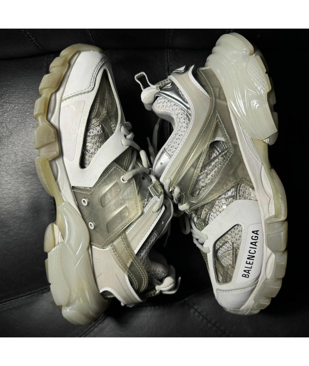 BALENCIAGA Белые текстильные низкие кроссовки / кеды, фото 5