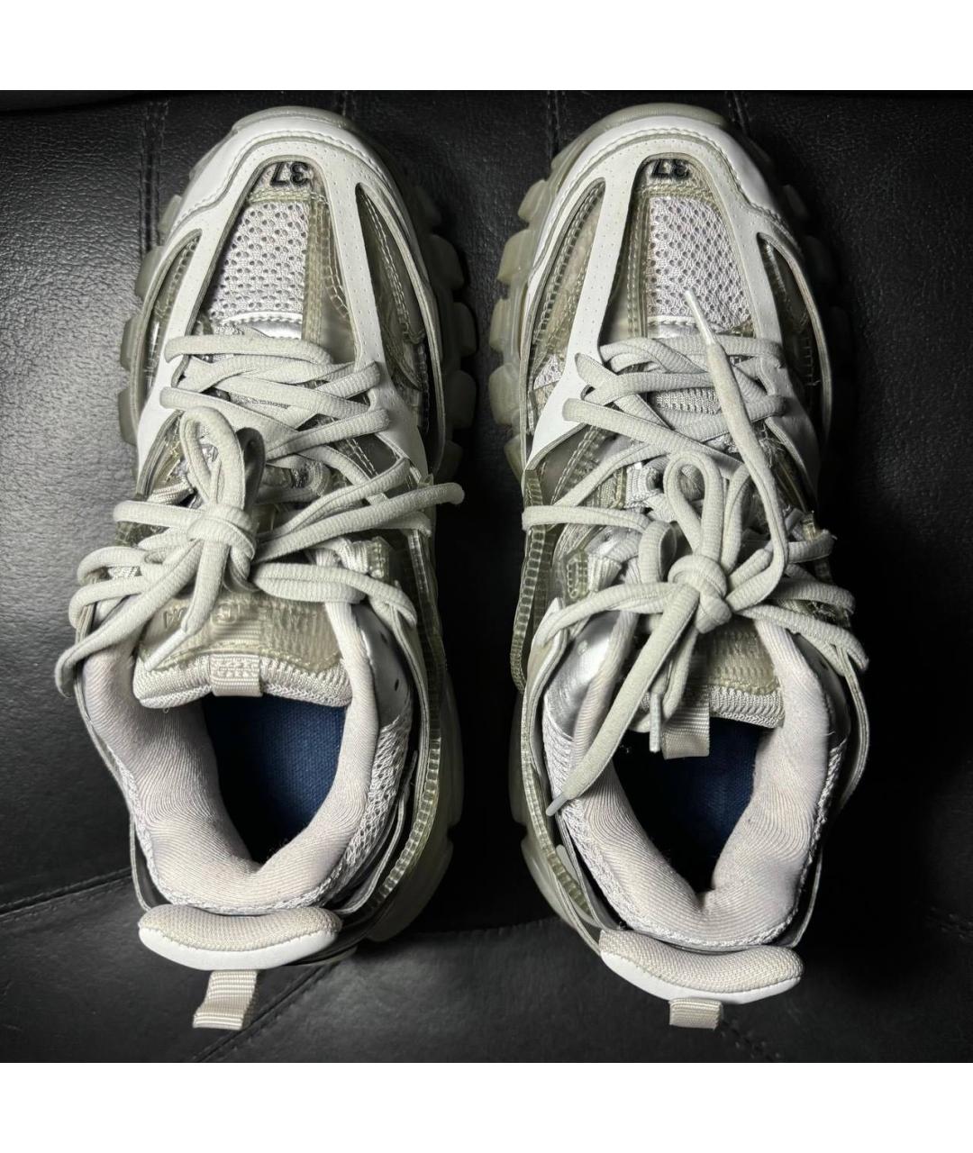 BALENCIAGA Белые текстильные низкие кроссовки / кеды, фото 7