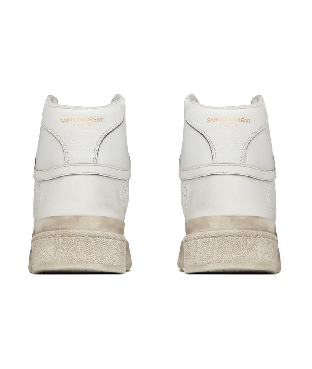 SAINT LAURENT Белые кожаные кроссовки, фото 5