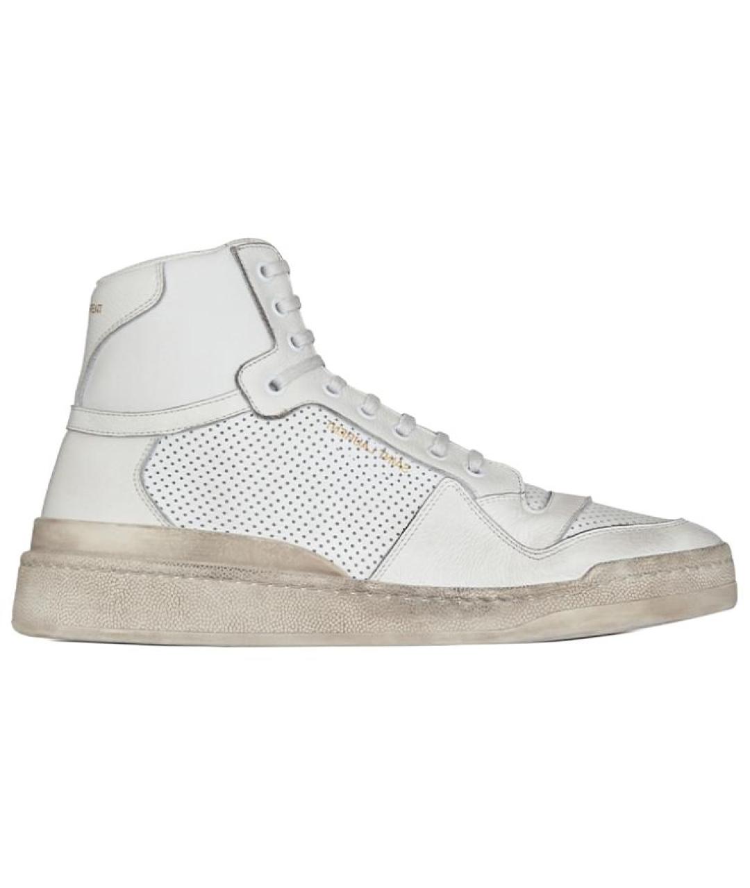 SAINT LAURENT Белые кожаные кроссовки, фото 1