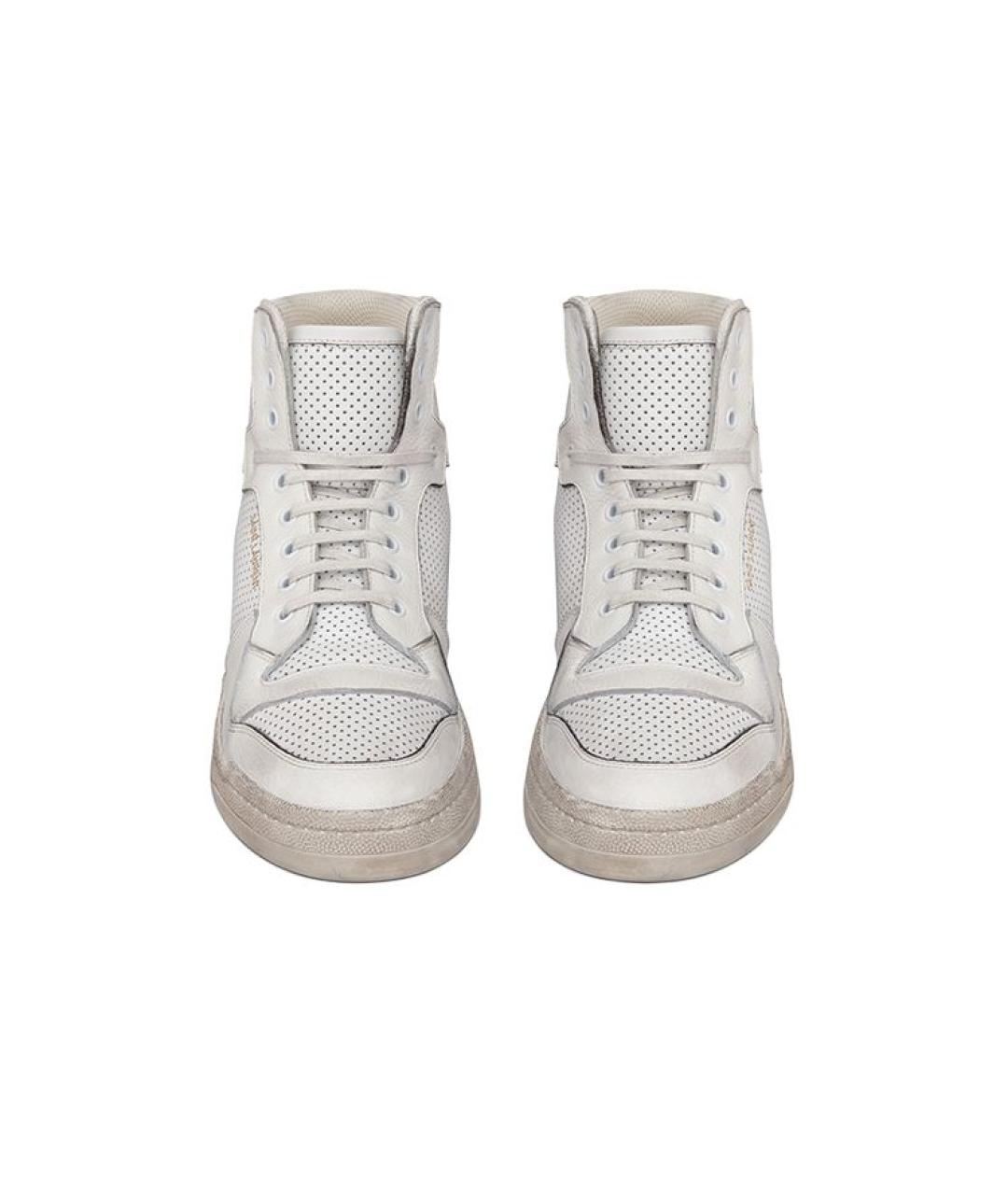 SAINT LAURENT Белые кожаные кроссовки, фото 4