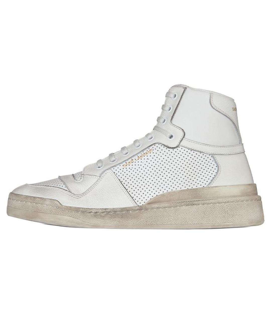 SAINT LAURENT Белые кожаные кроссовки, фото 2