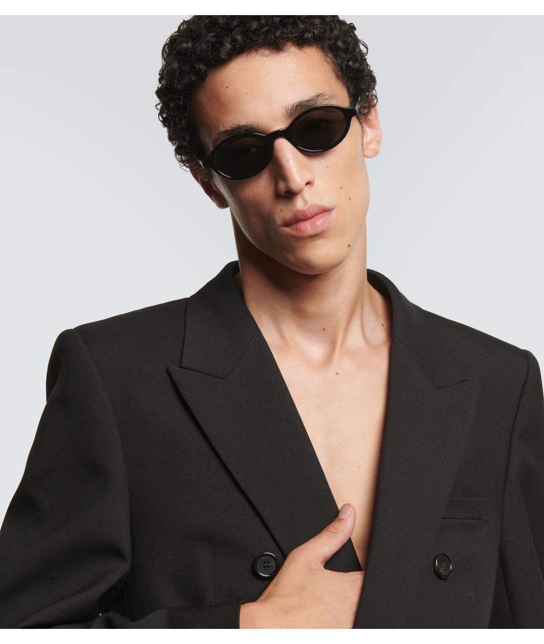SAINT LAURENT Черные пластиковые солнцезащитные очки, фото 3