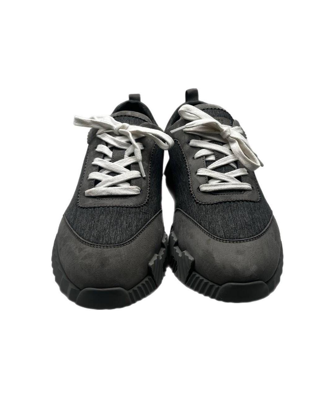 HERMES Серые низкие кроссовки / кеды, фото 2