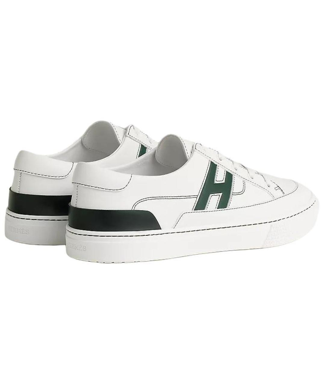 HERMES Белые кожаные низкие кроссовки / кеды, фото 4