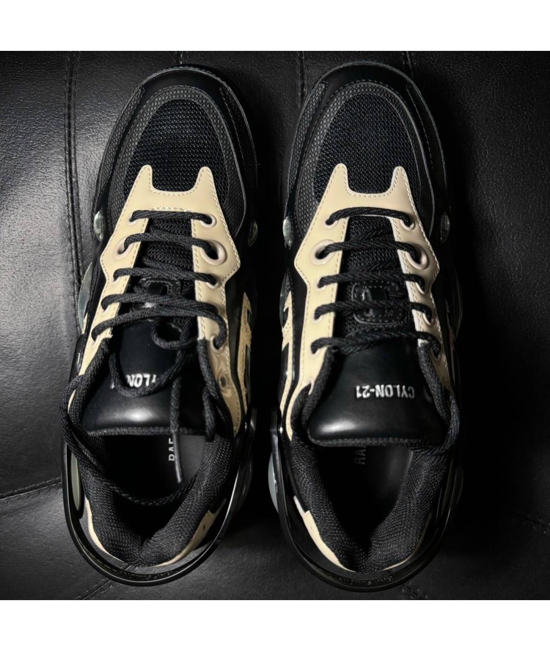 RAF SIMONS Черные текстильные низкие кроссовки / кеды, фото 7