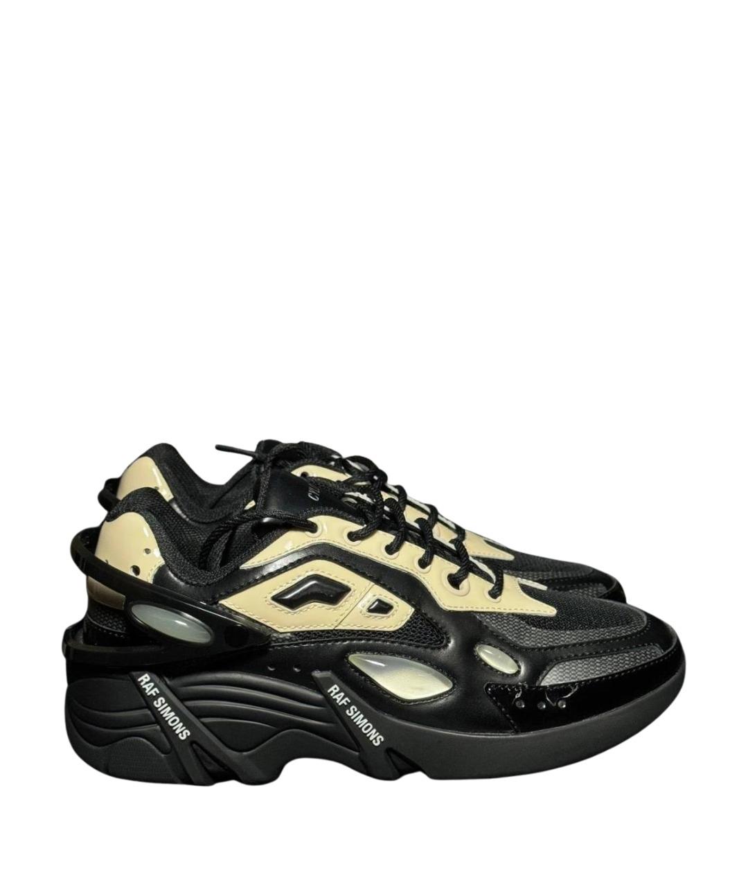 RAF SIMONS Черные текстильные низкие кроссовки / кеды, фото 1