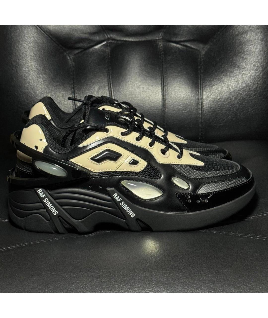 RAF SIMONS Черные текстильные низкие кроссовки / кеды, фото 9