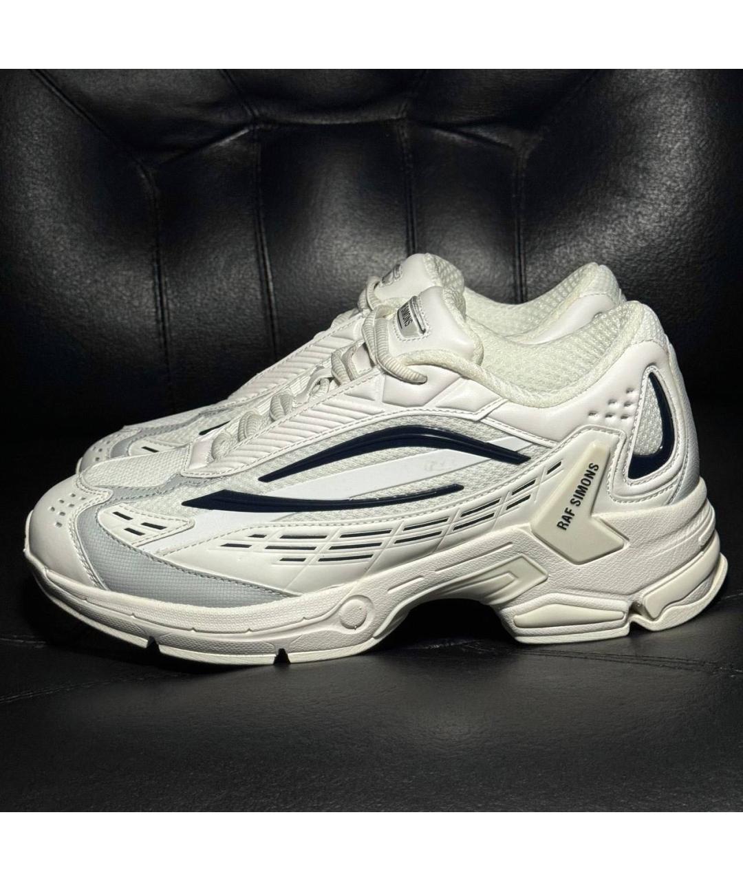 RAF SIMONS Белые текстильные низкие кроссовки / кеды, фото 3