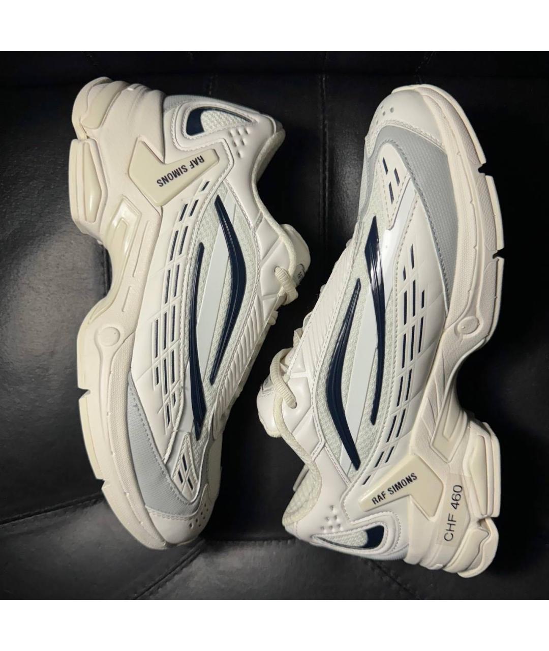 RAF SIMONS Белые текстильные низкие кроссовки / кеды, фото 4