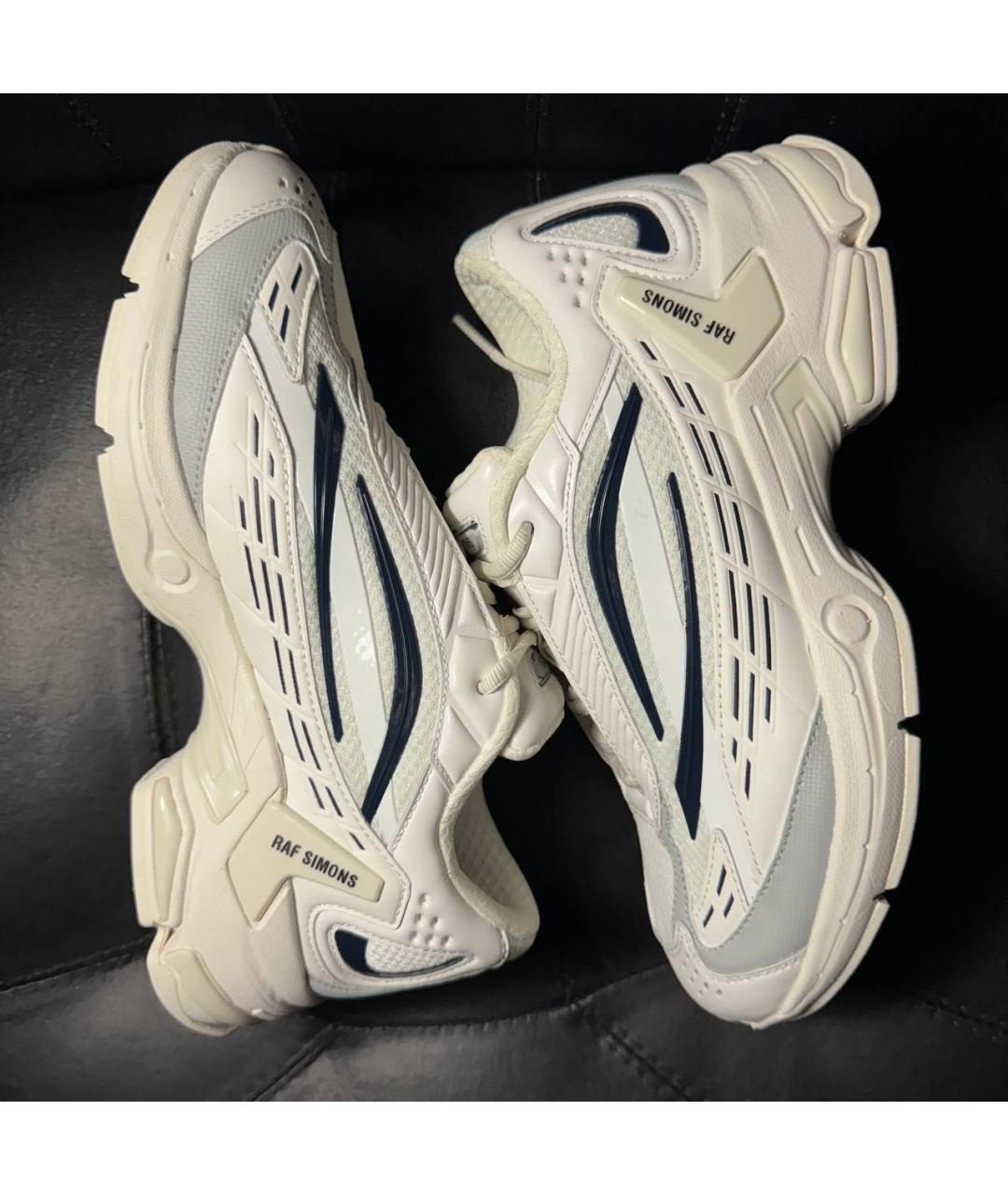 RAF SIMONS Белые текстильные низкие кроссовки / кеды, фото 5