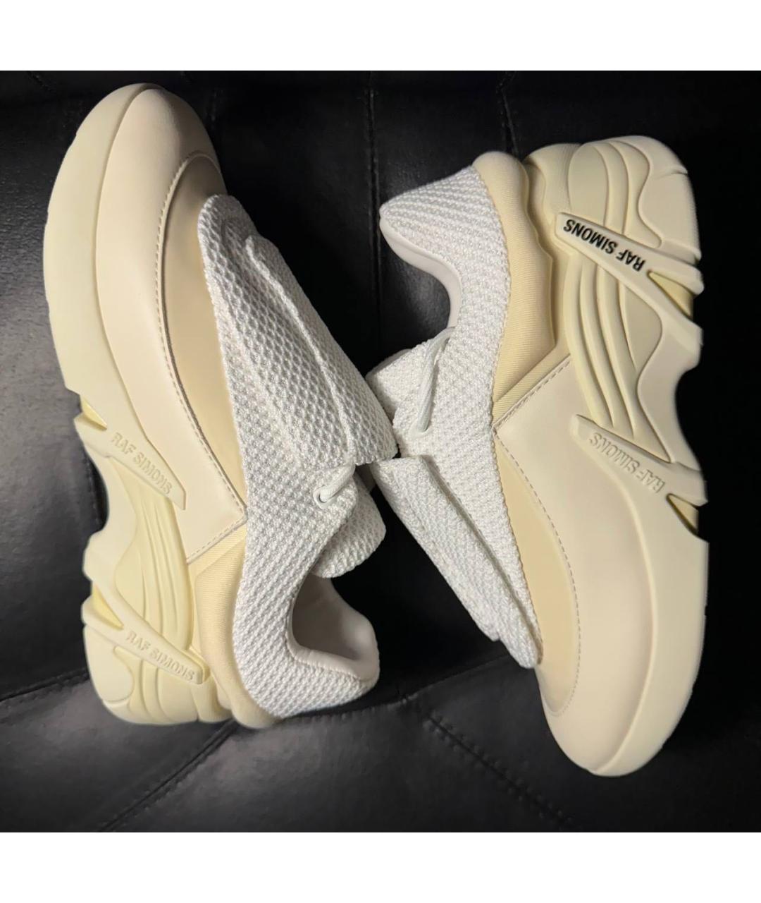 RAF SIMONS Белые текстильные низкие кроссовки / кеды, фото 5