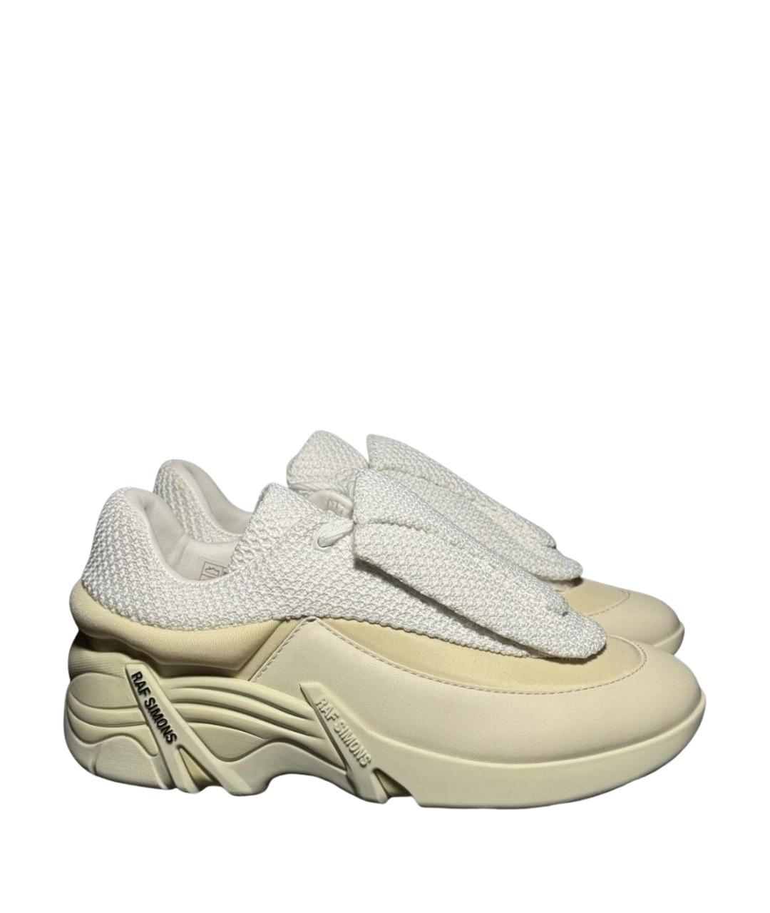 RAF SIMONS Белые текстильные низкие кроссовки / кеды, фото 1