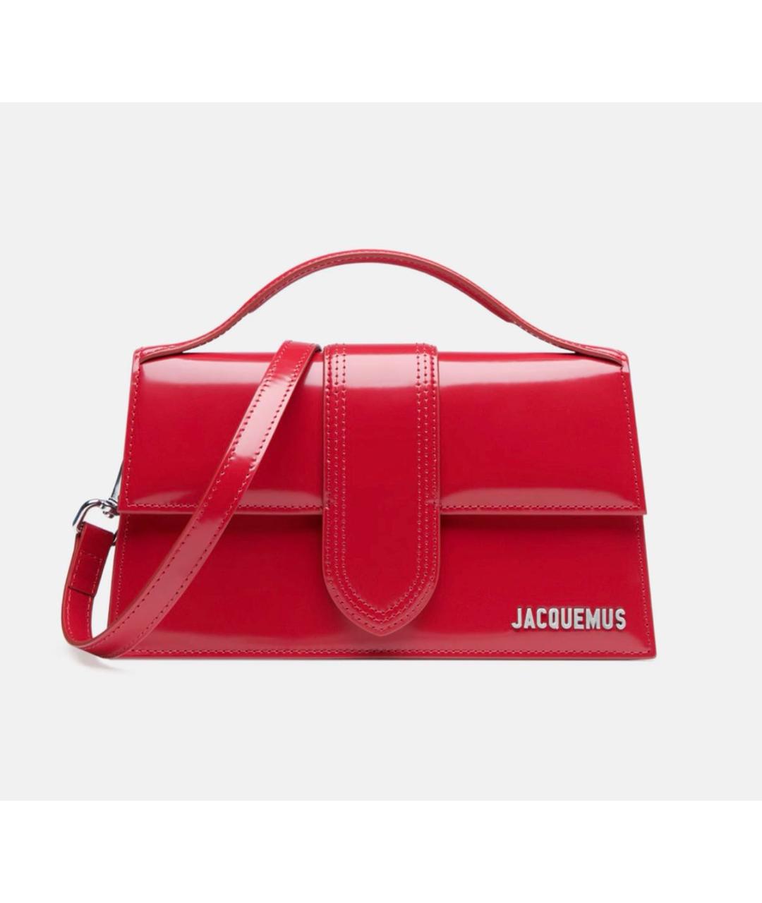 JACQUEMUS Красная сумка с короткими ручками из лакированной кожи, фото 6