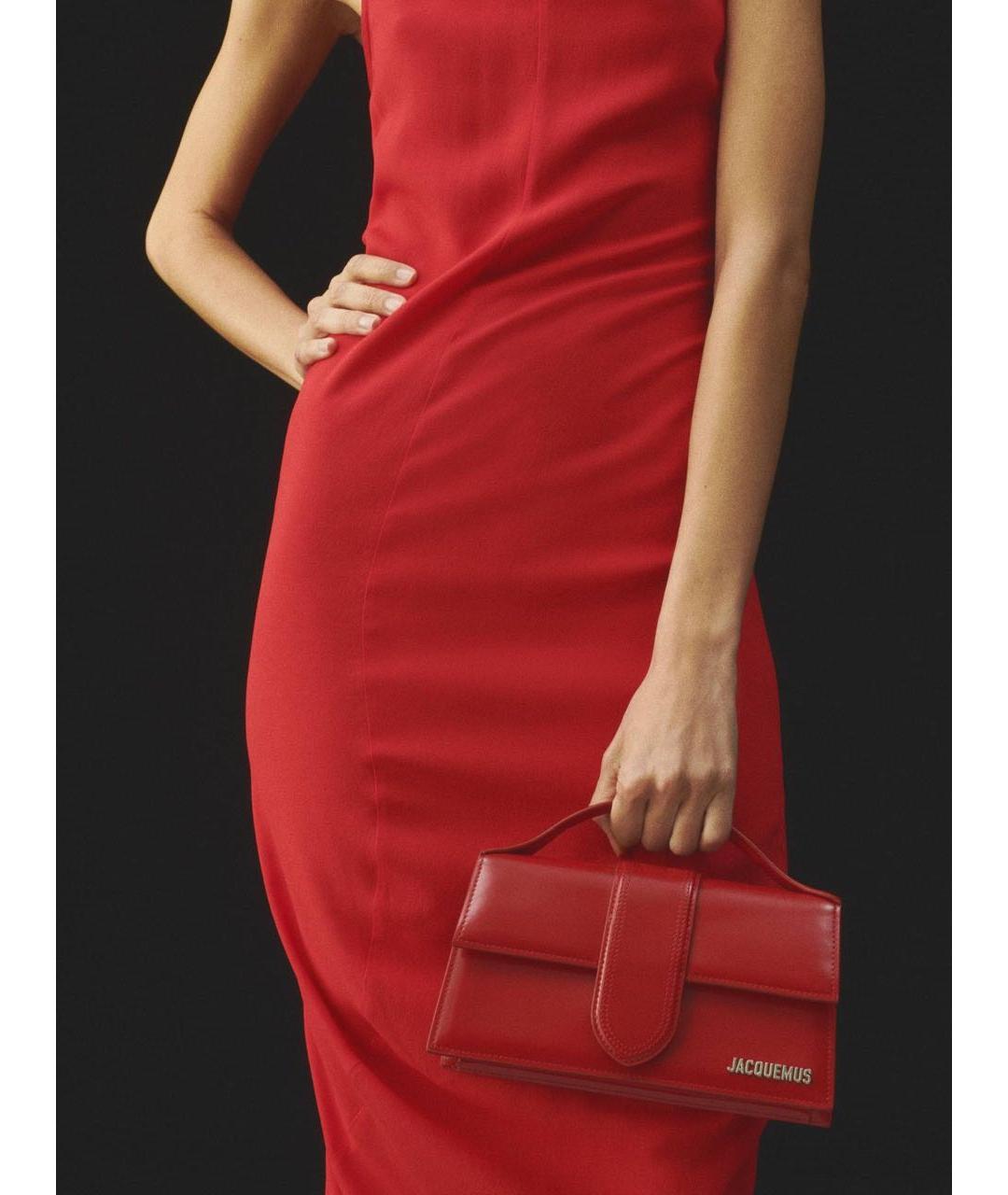 JACQUEMUS Красная сумка с короткими ручками из лакированной кожи, фото 5