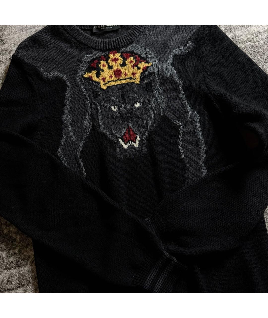 DOLCE&GABBANA Черный шерстяной джемпер / свитер, фото 4