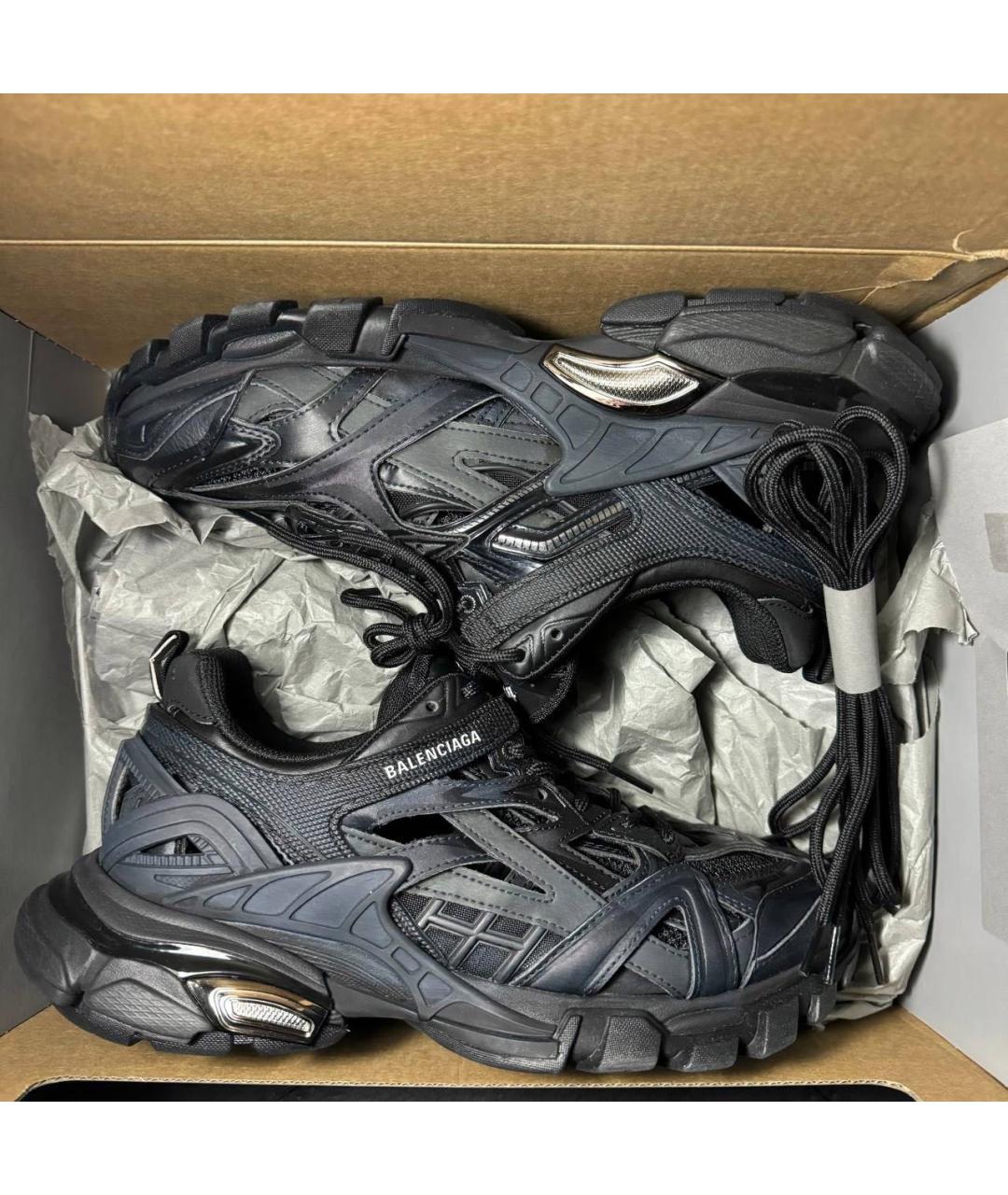 BALENCIAGA Черные текстильные низкие кроссовки / кеды, фото 8