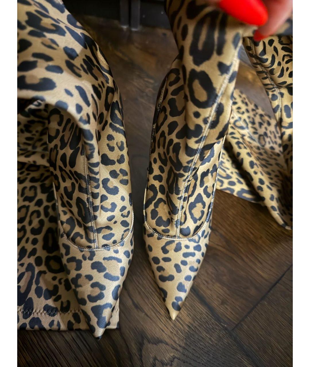 LE SILLA Коричневые текстильные ботфорты, фото 3