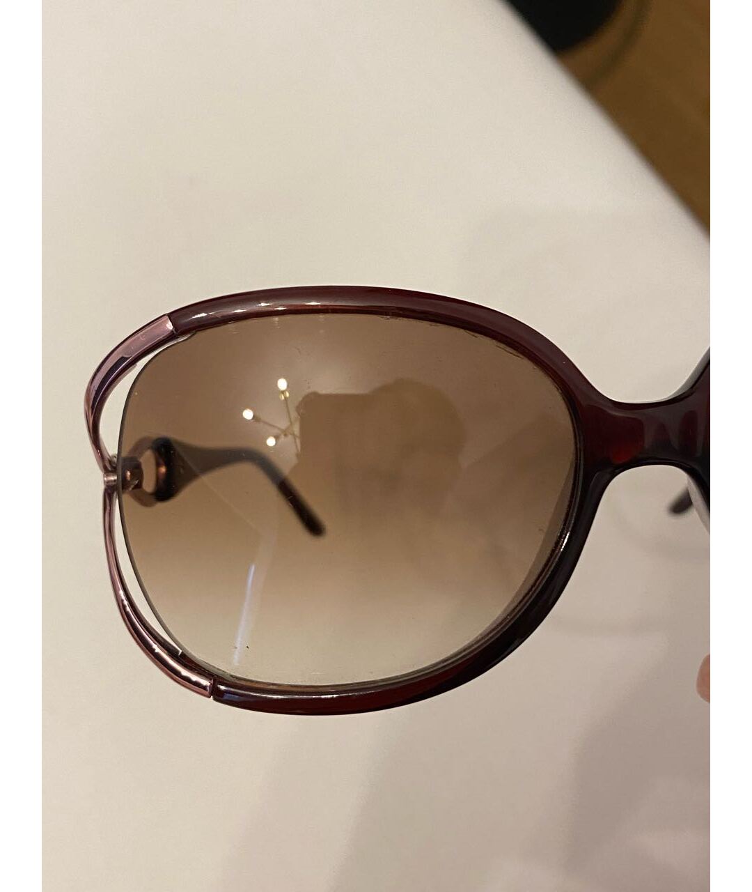 ESCADA Бордовые пластиковые солнцезащитные очки, фото 7