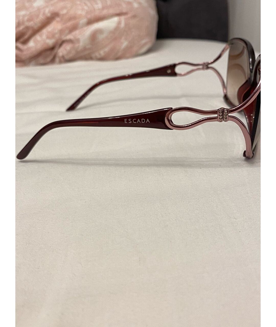 ESCADA Бордовые пластиковые солнцезащитные очки, фото 2