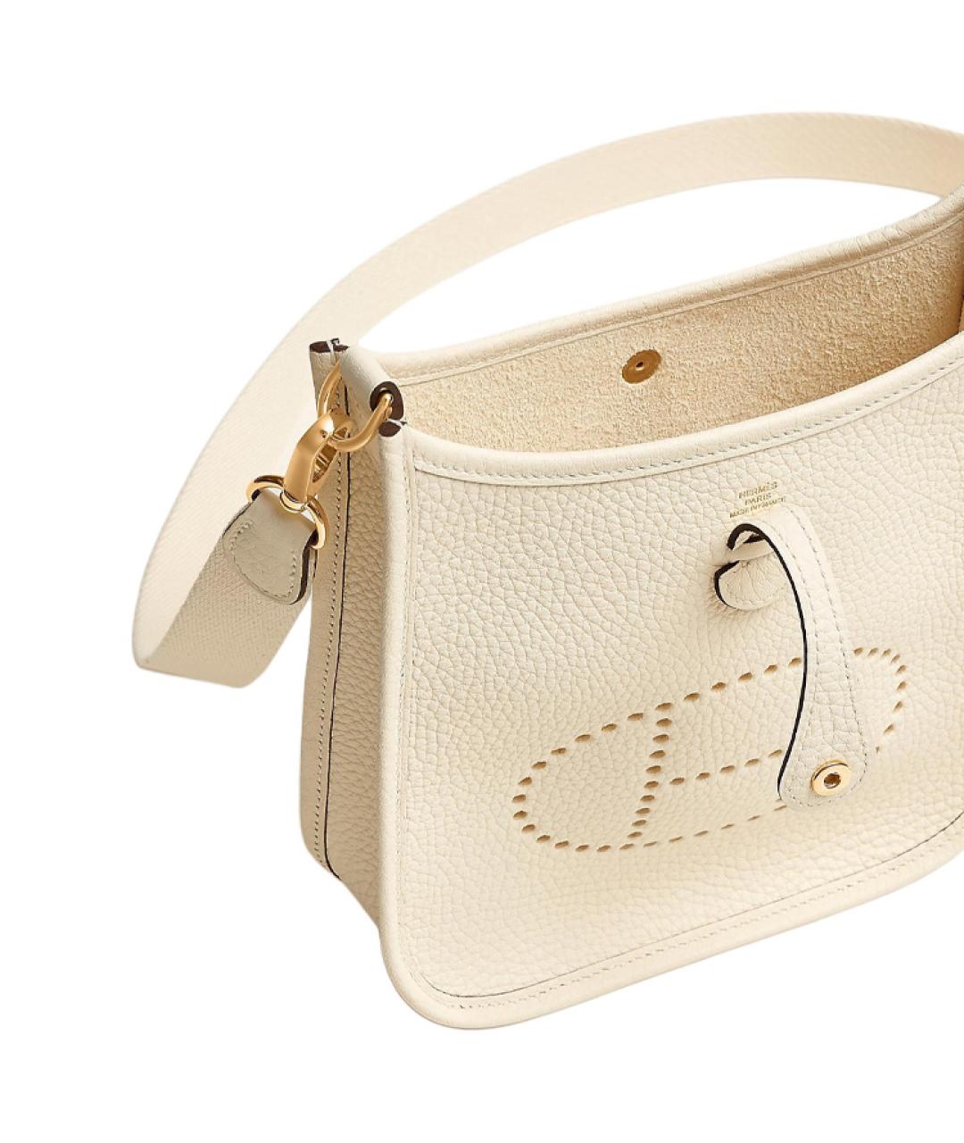 HERMES Бежевая кожаная сумка через плечо, фото 4