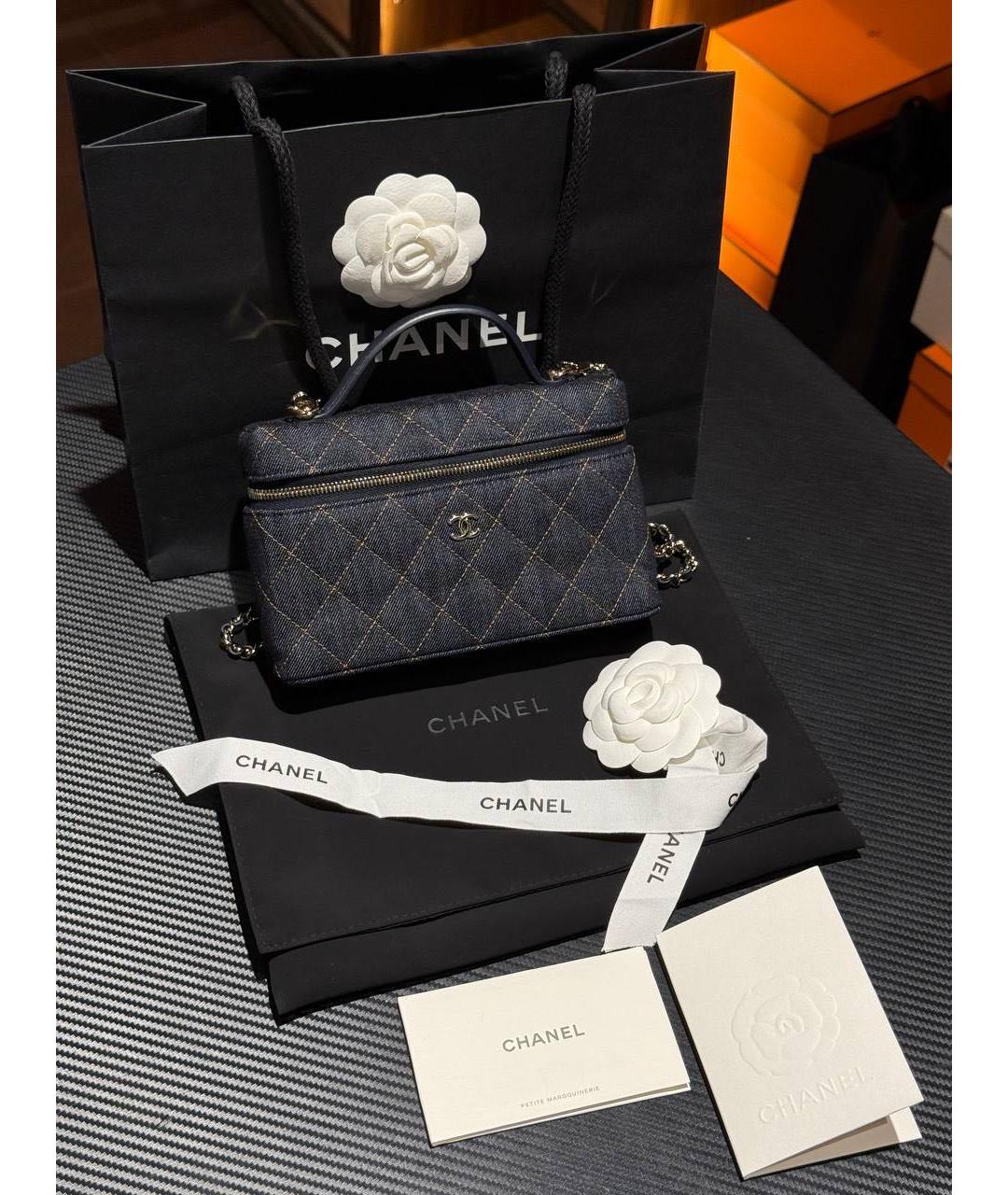 CHANEL Синяя деним сумка через плечо, фото 2