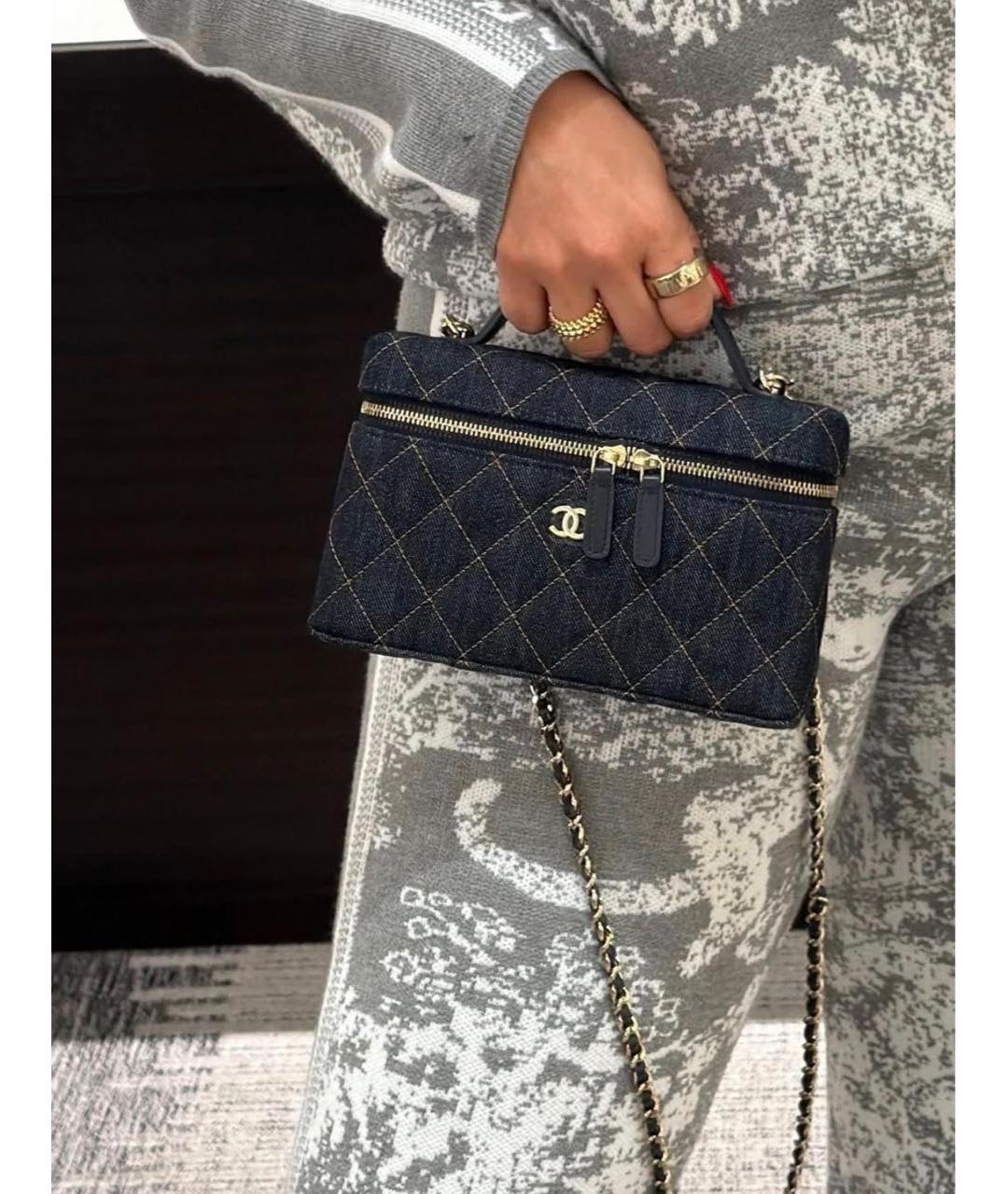 CHANEL Синяя деним сумка через плечо, фото 4