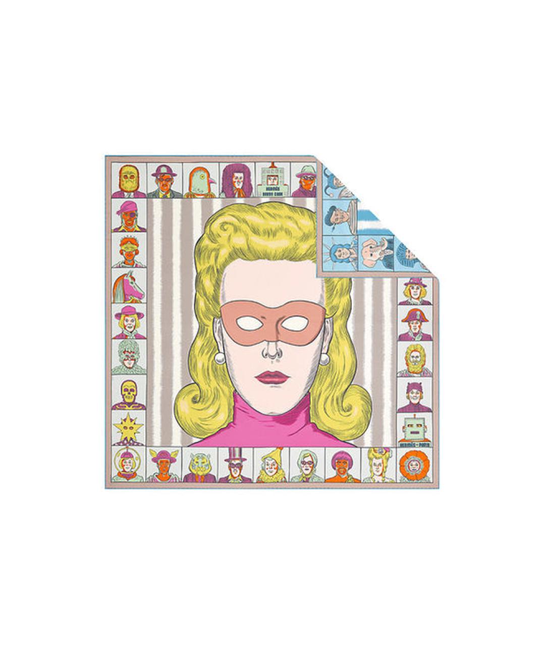 HERMES Оранжевый шелковый шарф, фото 2